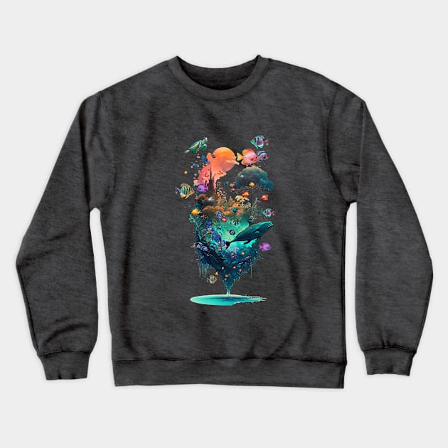 Tropical Fish World Crewneck Sweatshirt by DavidLoblaw